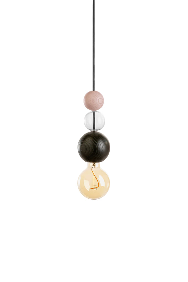 Preloved Single pendant light L Black rosa