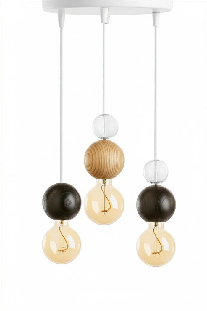 Quu　0728ー QUU Chandelier S Black – Bold Ash Wood & Glass Chandelier | Quu Design